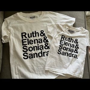 Female Supreme Court justice tshirt sister set